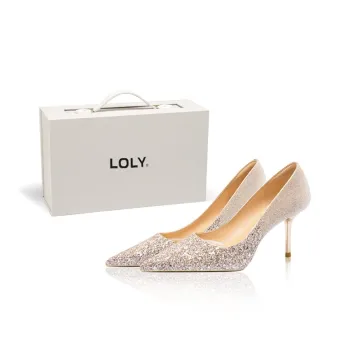 LOLY Slim Heel High Heels Women's Gold Gradient Box