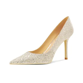 ROSE CASTLE High Heels Women's Low-Top Galaxy White Gold