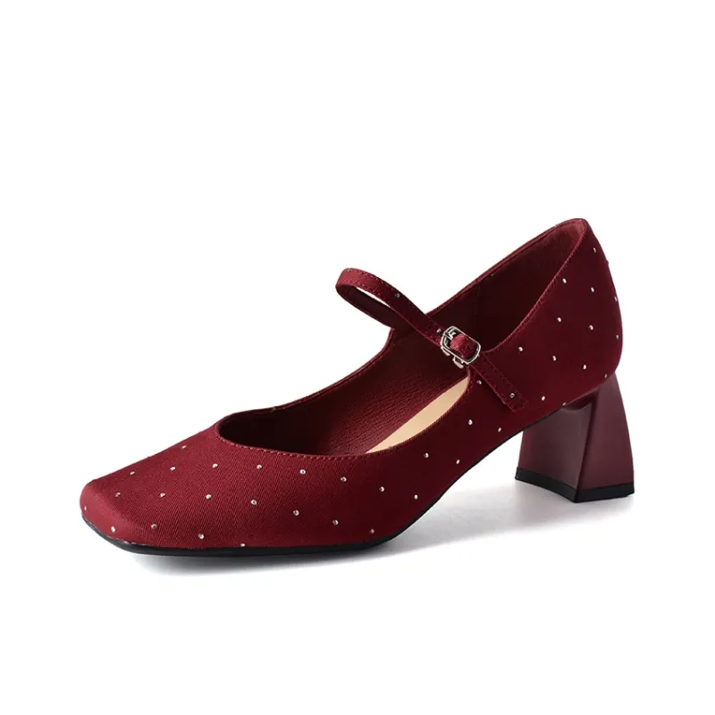 Beijiani Chunky Heel High Heels 6cm Women's-1