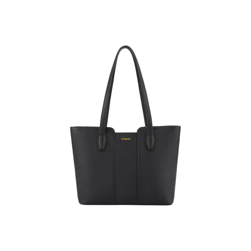 ST&SAT Cow Leather Shoulder Bag Regular Women's Cream Apricot/Ecru Black-17