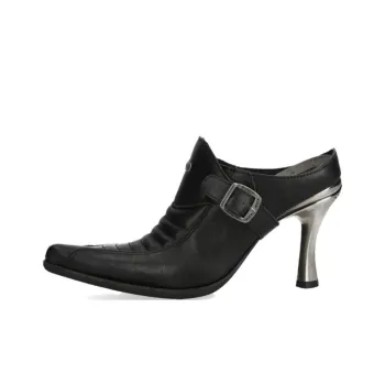 NEW ROCK Flared Heel High Heels Women's Black