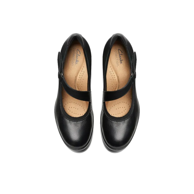 Clarks Block Heel High Heels Women's Black-3