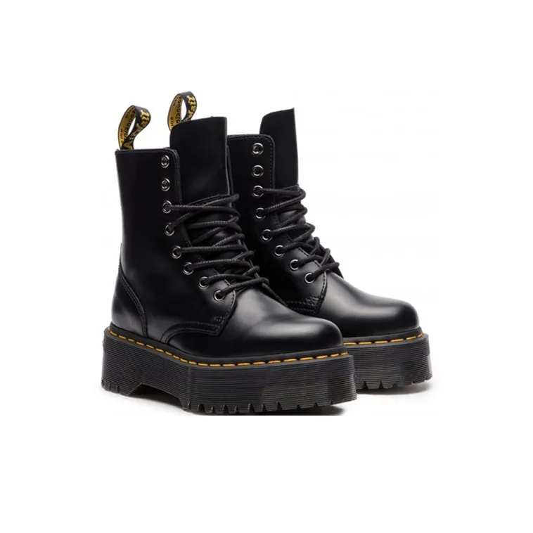 Dr. Martens Jadon Platform Boots Black Smooth Leather Women's-2