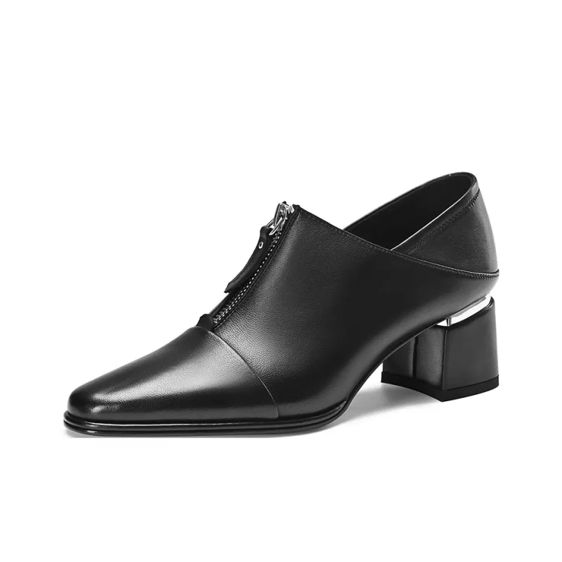 BOSSSUNWEN Chunky Heel High Heels Women's Black-1