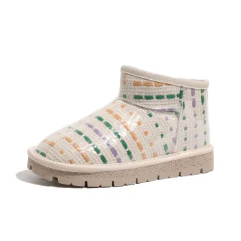 SHUXI Warm Water-Resistant Wear-Resistant Slip-Resistant Short Snow Boots Women's
