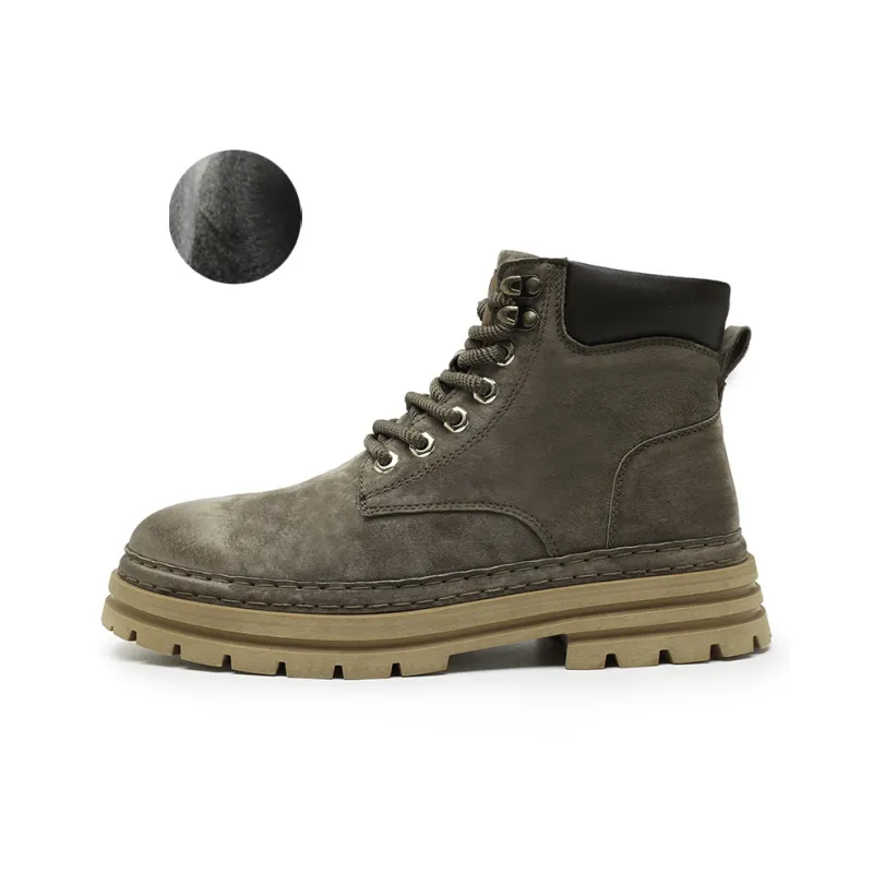Qiandongmeili Martin Boots Men Gold/Khaki-15
