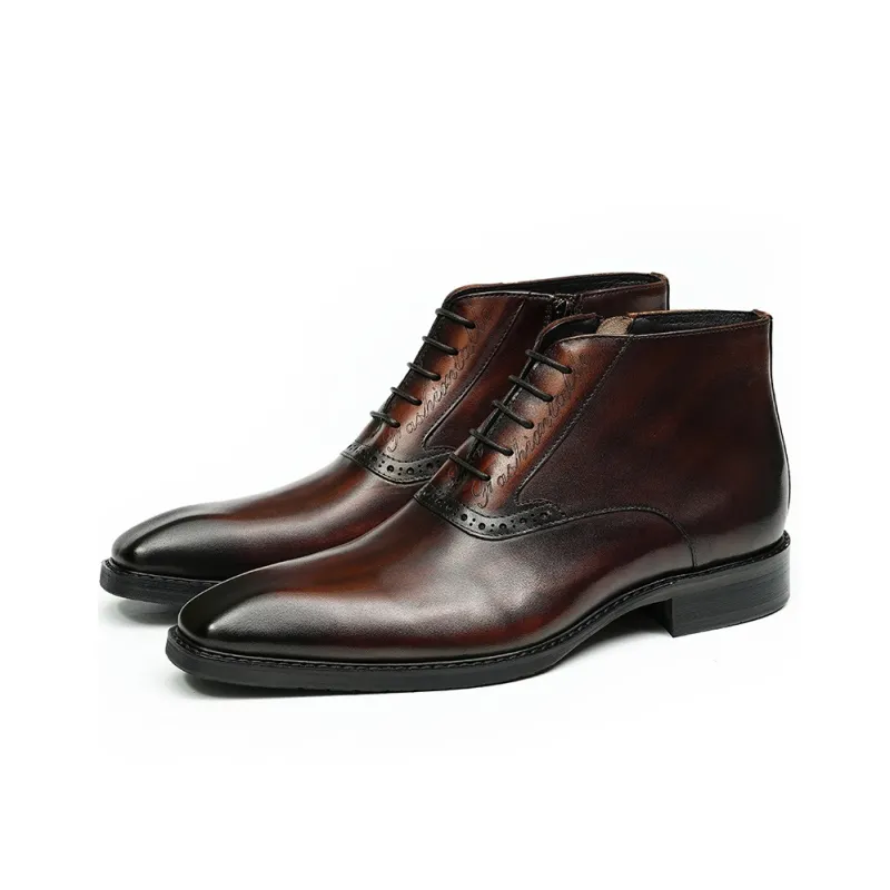 ASTON M.JAZZ Ankle Boots Men Black/Coffee-11