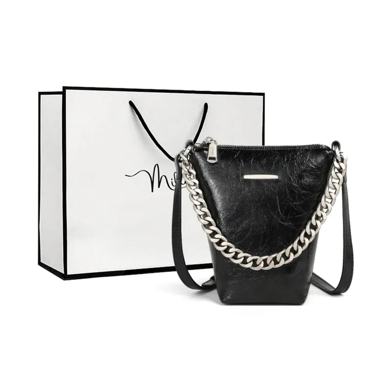 MILLIE'S Cow Leather With Synthetic Leather Handbag, Shoulder Bag, Crossbody Bag Women's Silver/Black-3
