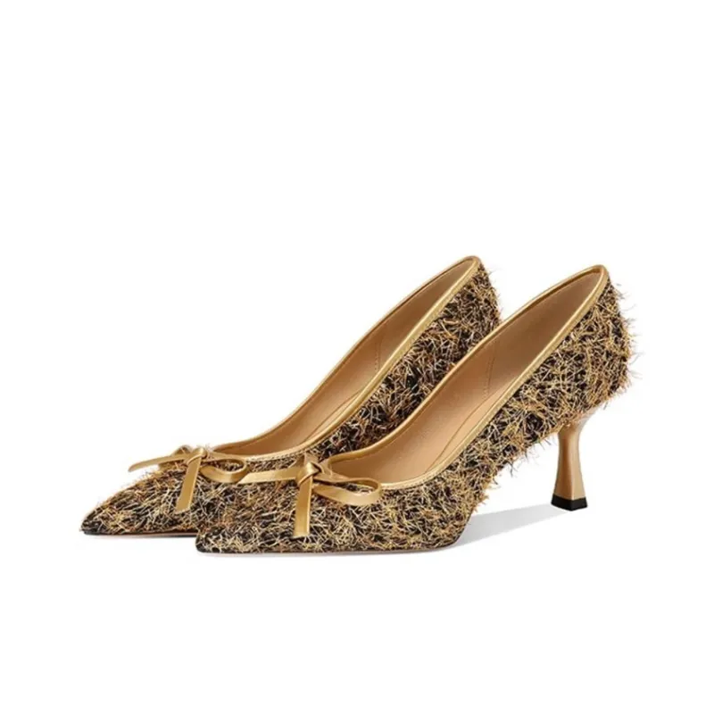 JESSICA SOPHIA Chanel Inspired Slim Heel High Heels 7cm Women's-4