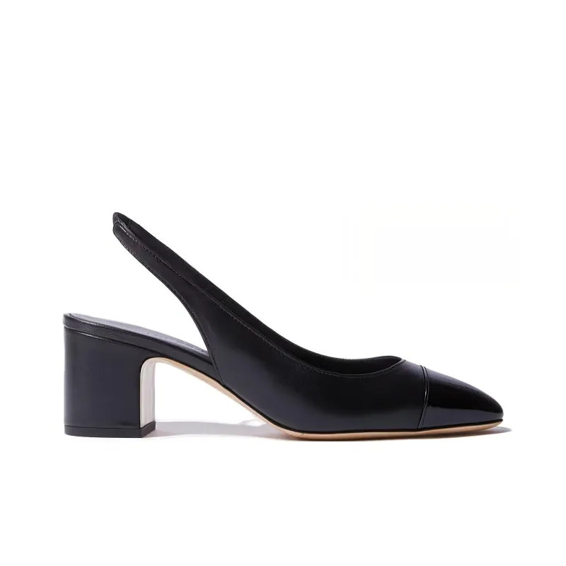 SCAROSSO 65mm Leather Slingback Pumps-1