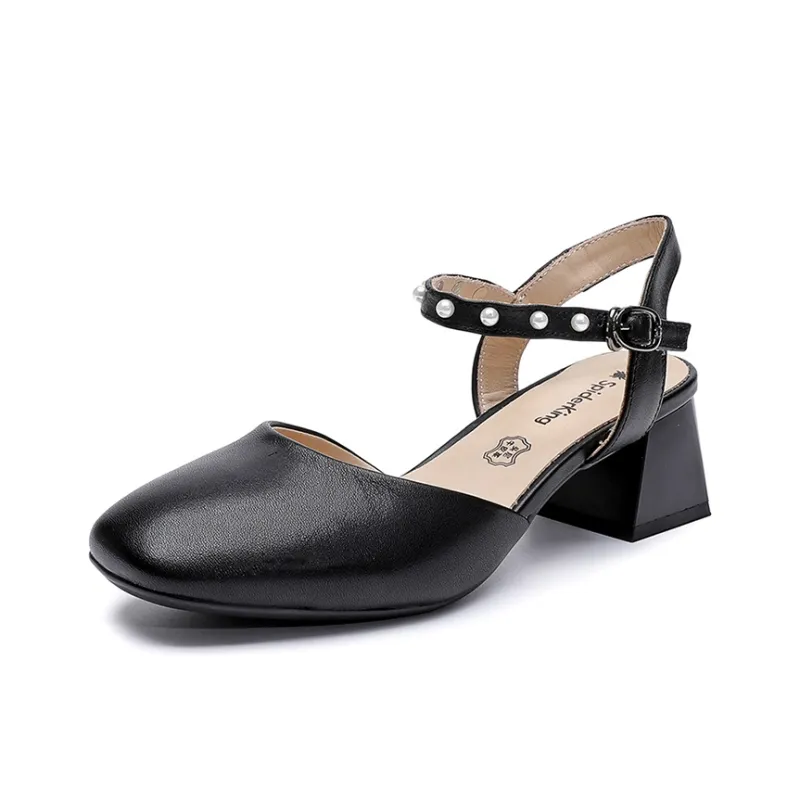 Spider King Block Heel High Heels 4cm Women's-7