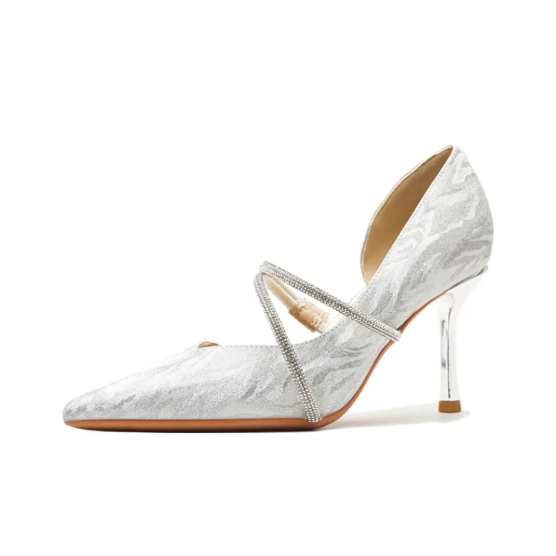 Ainer-cat Slim Heel High Heels 8cm Women's Champagne-1