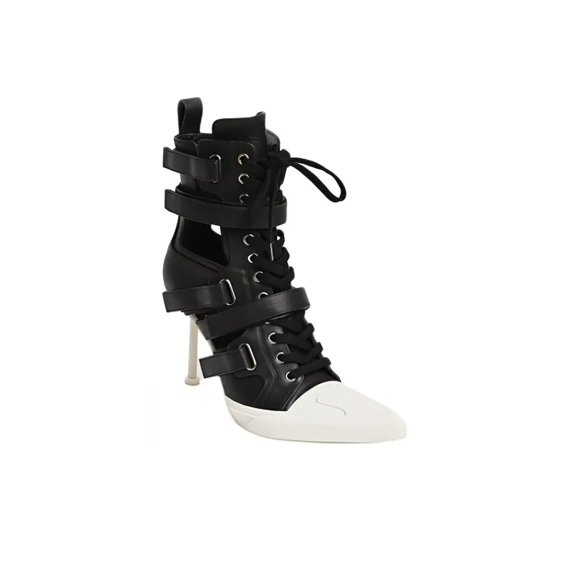 DYMONLATRY Slim Heel High Heels 9cm Women's Black-1