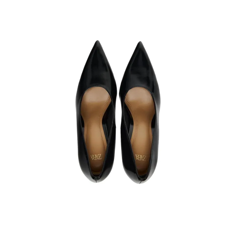 ZARA Slim Heel High Heels 9cm Women's Black-5
