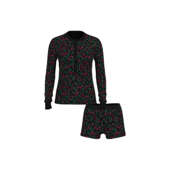 Victoria's Secret Thermal Short Pajama Set / BLACK TOSSED LOGO Pajama Set Women's Black