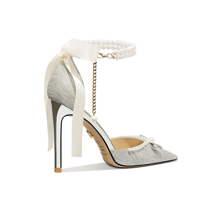 Lily Wei Romantic Galaxy Slim Heel High Heels 10cm Women's Silver-1