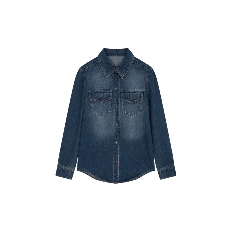 IHIMI Shirt Women's Vintage Blue-2