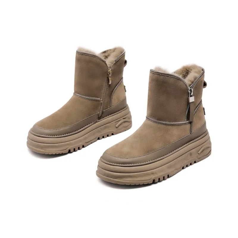 Suan Ba Hui Warm Water-Resistant Wear-Resistant Height Increasing Slip-Resistant Coverage Short Snow Boots Women's-7