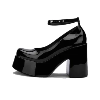 MELISSA Doll Heel Chunky Heel High Heels 11cm Women's Black