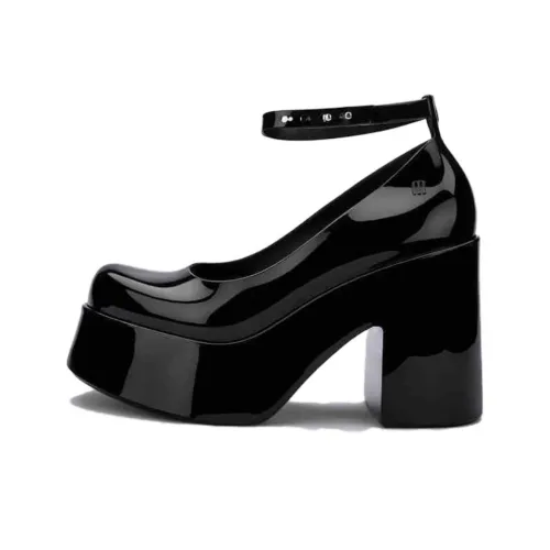 MELISSA Doll Heel Chunky Heel High Heels 11cm Women's Black