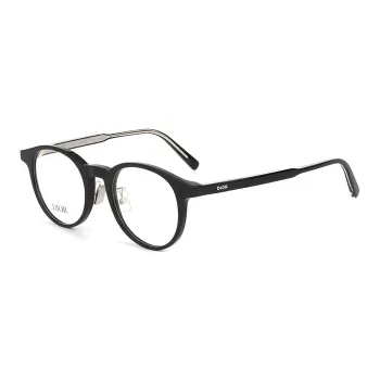 DIOR Plate Frame Round Eyeglass Frames Unisex Black