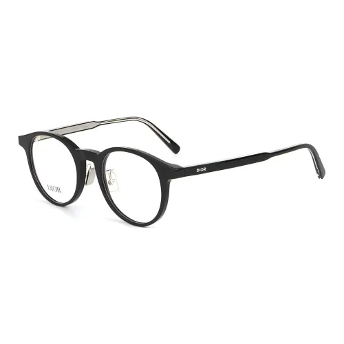 DIOR Plate Frame Round Eyeglass Frames Unisex Black