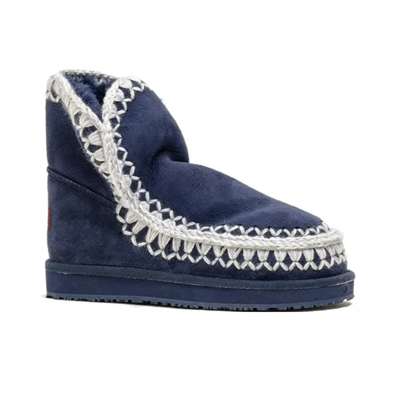 K.D.KENAZ Warm Wear Resistant Slip Resistant Short Fashion Snow Boots Women's Royal Blue-1