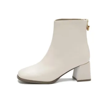 KEKAFU Ankle Boots Women's Beige/Black