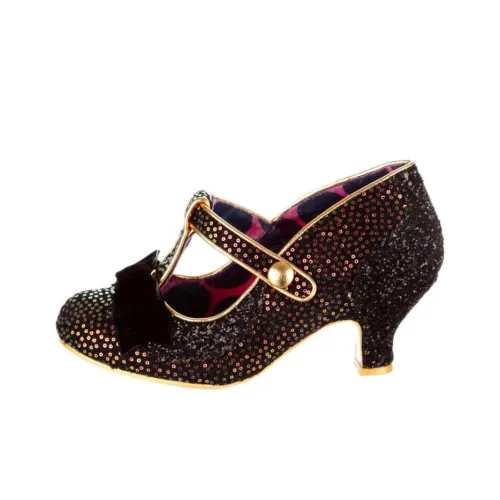IRREGULAR CHOICE Eccentric Evening Wide Fit High Heels Women's Black Gold