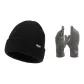 Black Hats & Caps+Gray Gloves