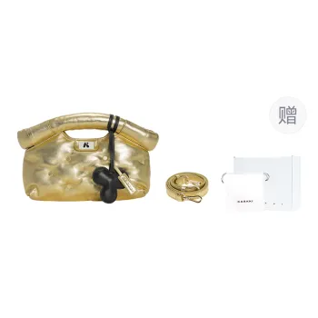 Karkki Lambskin Clutch, Crossbody Bag Small Size Women's Gold