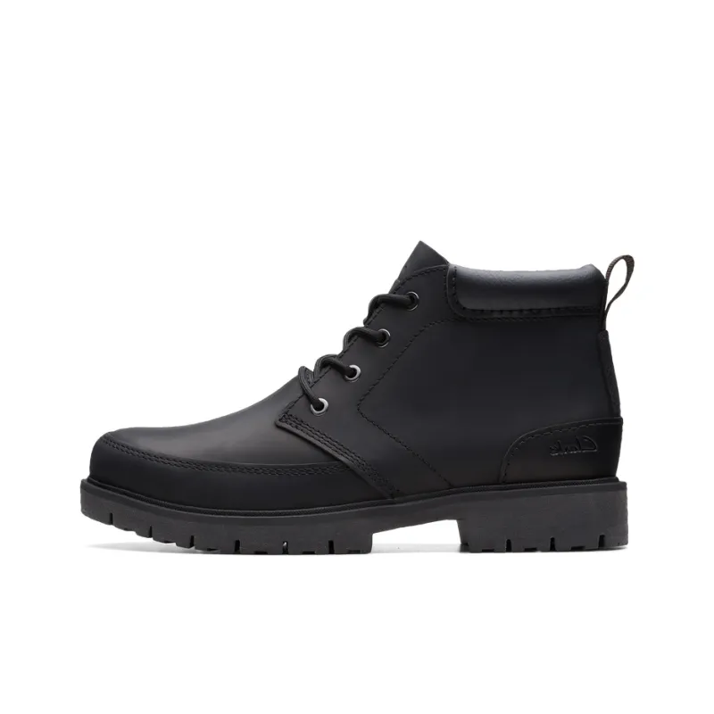 Clarks Losdale Collection Short Mid Calf Martin Boot Men's Black-0