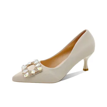 WECKER Shiny Crystal Slim Heel High Heels 9cm Women's