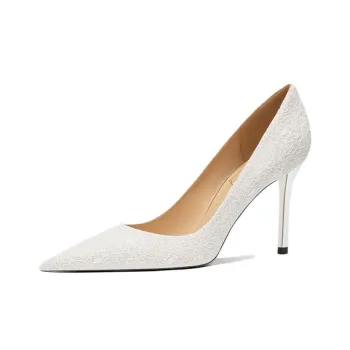 Zubumei Slim Heel High Heels 6cm Women's White