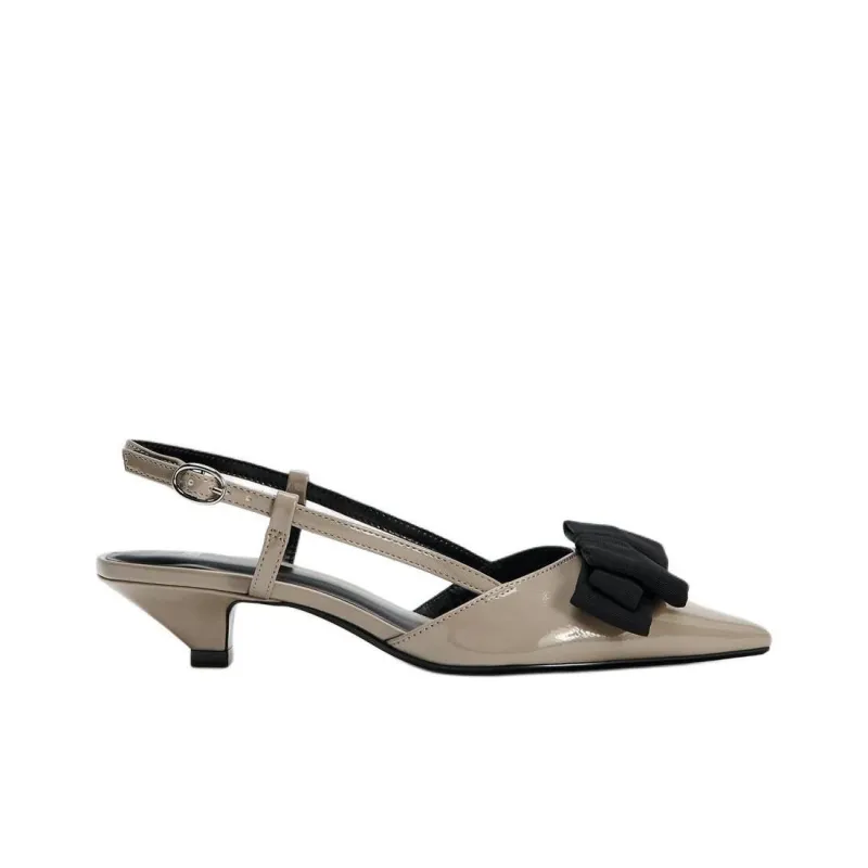 ZARA Cone Heel High Heels 3.5cm Women's Gray-1