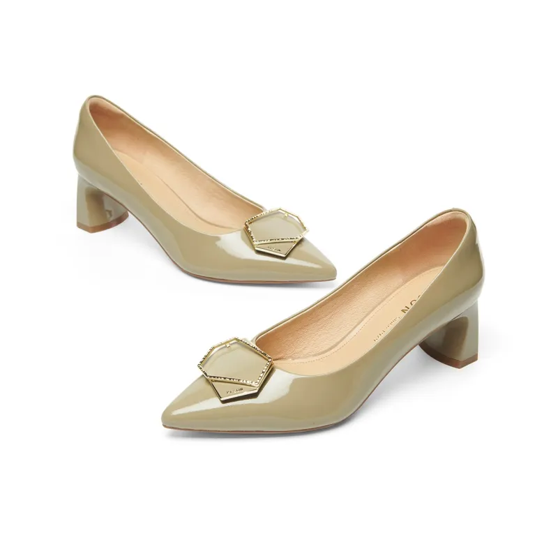 PT'SON Chunky Heel High Heels 5.5cm Women's-6