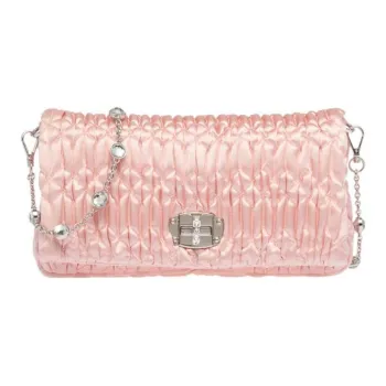 MIU MIU Satin Crossbody Bag, Shoulder Bag Women's Light Pink