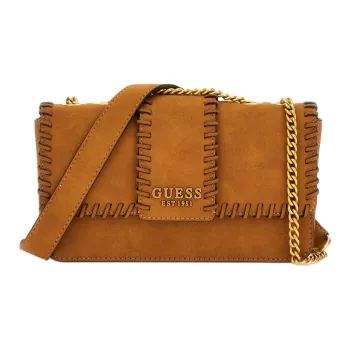 GUESS Genuine Leather Shoulder Bag Crossbody Bag Women's Brown
