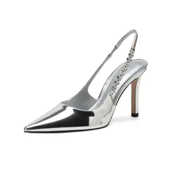Xingdiman Slim Heel High Heels 8cm Women's Silver