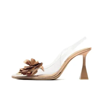 ZARA Slim Heel High Heels 9.5cm Women's Transparent