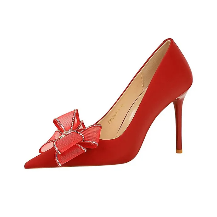 BIGTREE Slim Heel High Heels 10cm Women's-0