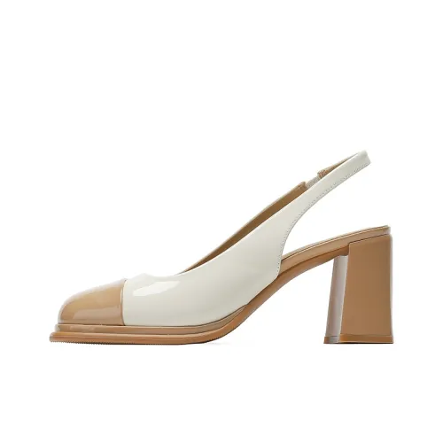 Zubumei Chunky Heel High Heels 10cm Women's Black