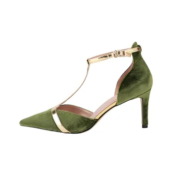MORRELL MAXIE Slim Heel High Heels Women's Green Gold