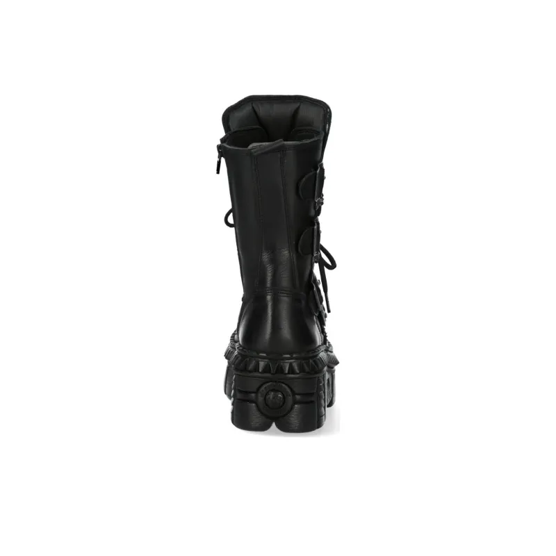 NEW ROCK Ankle Boots 6cm Unisex Black-5