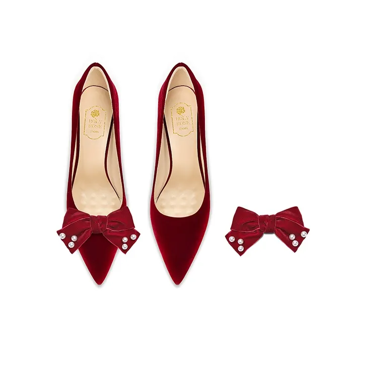 Holy Rose Slim Heel High Heels Women's Burgundy-1