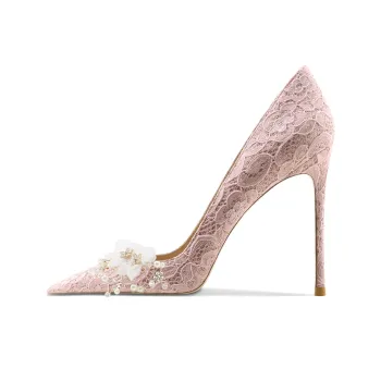 Ganxiaojie High Heels Women's Lace Pink