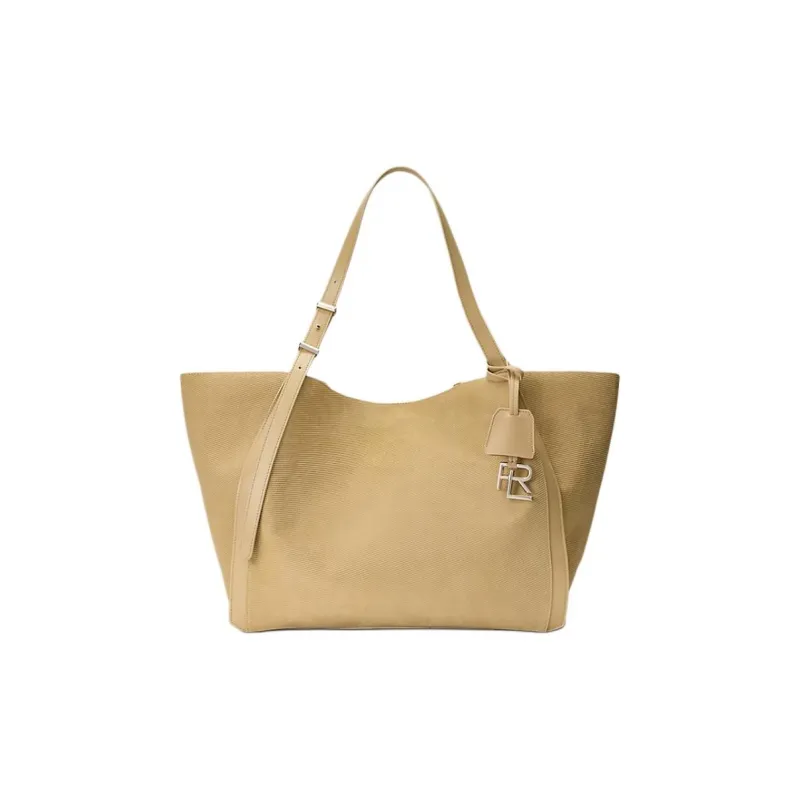 Ralph Lauren Calfskin Tote Bag Shopping Bag Shoulder Bags Unisex Khaki-0