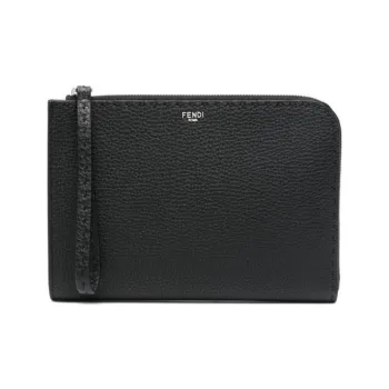 FENDI Calfskin Clutch Small Size Men's Black