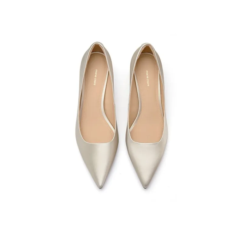 Marie Claire Slim Heel High Heels 5cm Women's Gold-2