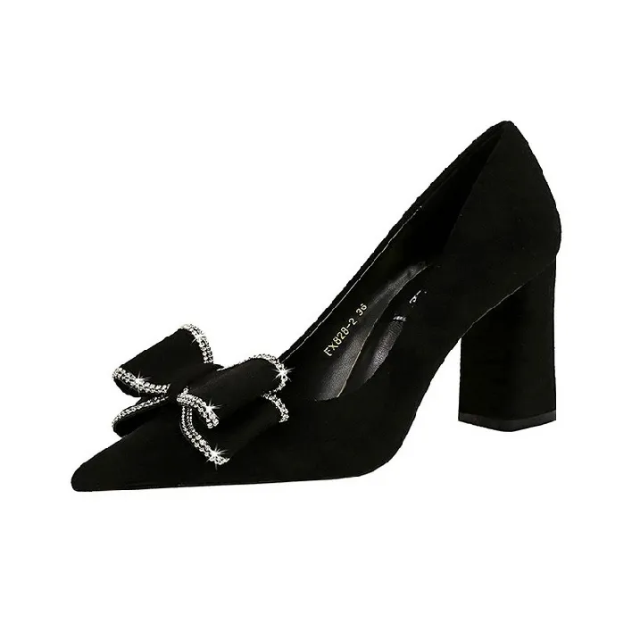 BIGTREE Chunky Heel High Heels Women's-0